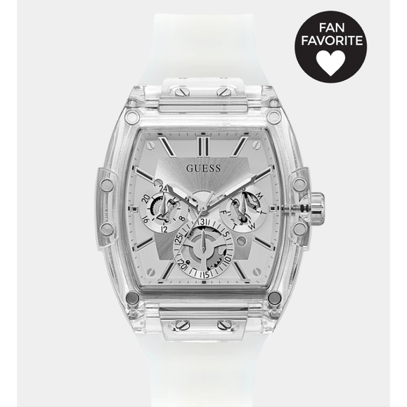 Guess Other - Guess Men's CLEAR CASE CLEAR PU WATCH